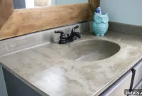 My DIY Concrete Vanity Holding Up