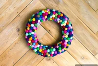 Vibrant Felt Ball Wreath Project