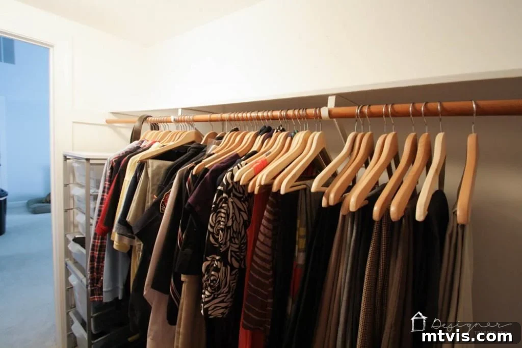 Conquer Your Closet Chaos in 2 Hours 9 View of a neatly organized wardrobe with plenty of space