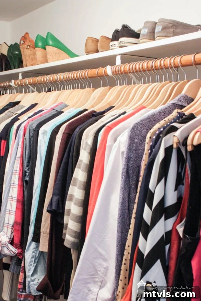 Conquer Your Closet Chaos in 2 Hours 10 Closet transformation showing clean shelves and well-arranged clothes