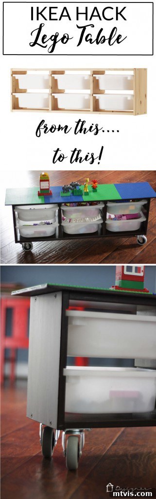 The Ultimate Ikea Lego Table Hack 17 Awesome Ikea Hack! Make your own DIY lego table with this simple Ikea Hack. Perfect lego storage for your kids! Full tutorial from Designer Trapped in a Lawyer's Body.