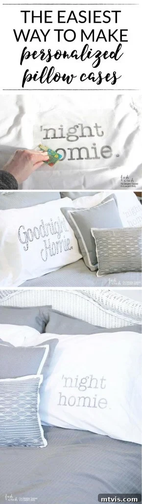 Final shot of the DIY personalized pillowcases, showcasing the custom 'Goodnight Homie' design, perfect for unique home decor or handmade gifts.