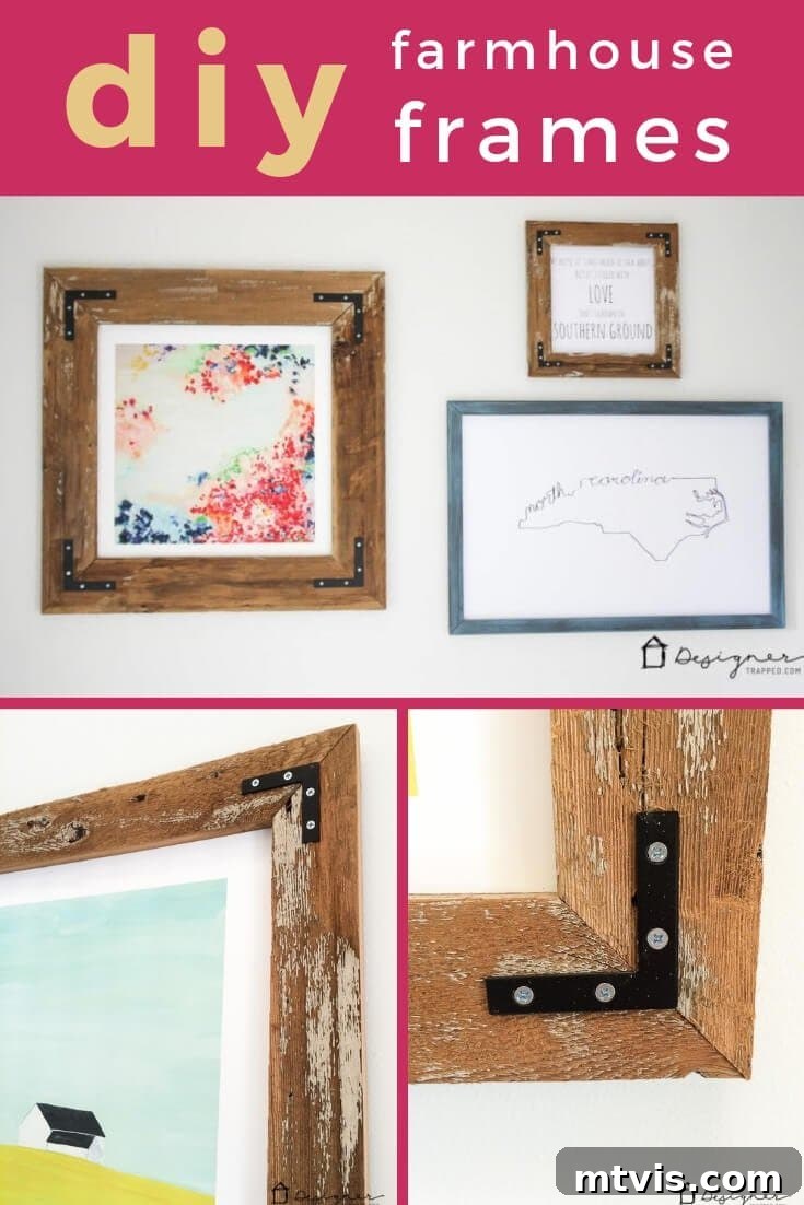 Rustic DIY picture frame made from reclaimed wood