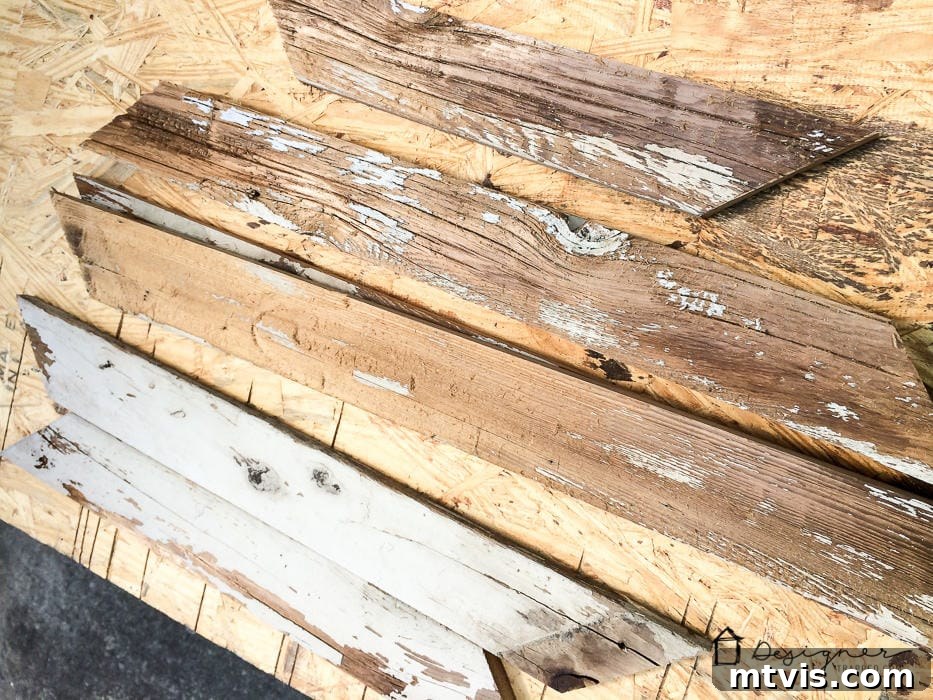 Cutting reclaimed wood for picture frame