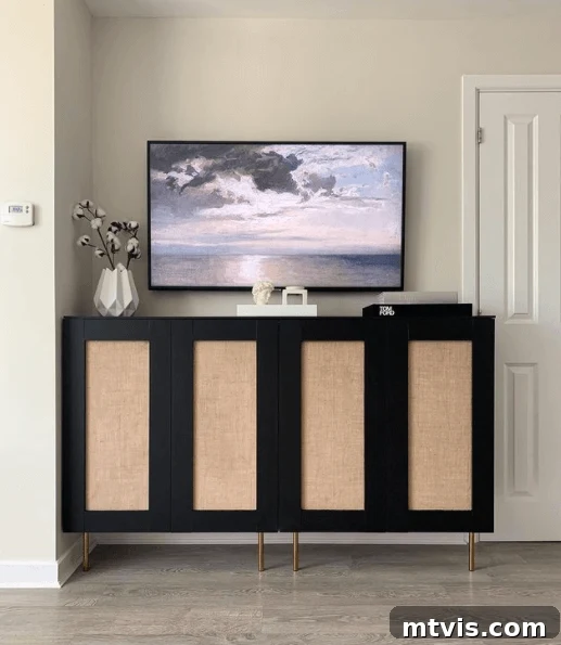50 IKEA Hacks You Won't Believe Are IKEA 15 An innovative console table hack, ingeniously created from IKEA kitchen cabinets, provides both ample storage and a stylish perch for a television. This transformation showcases the versatility of IKEA furniture for customized home solutions.