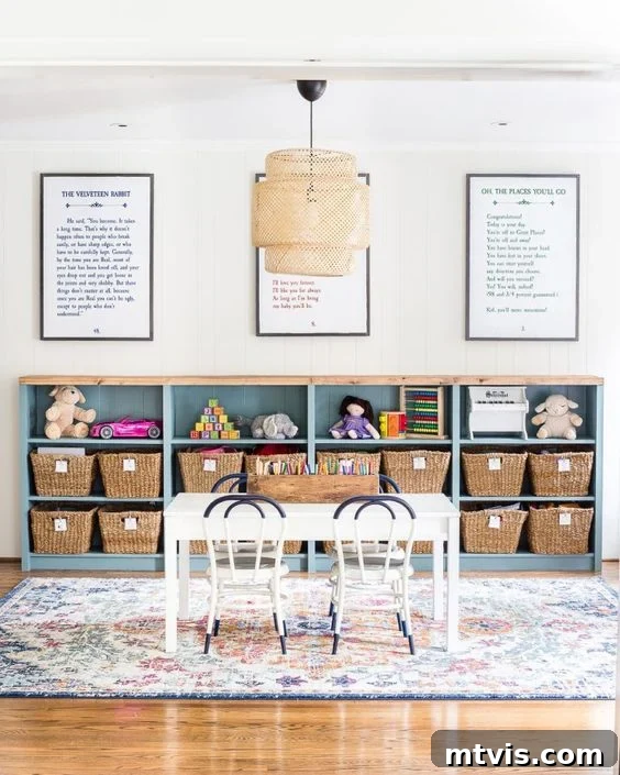 50 IKEA Hacks You Won't Believe Are IKEA 26 IKEA's short Billy bookcases form the back wall of a bright playroom, serving as versatile storage. Above this organized wall, framed messages add a personal touch, while a children's table sits invitingly in front. This DIY IKEA hack brilliantly provides abundant playroom storage, combining practicality with charm.