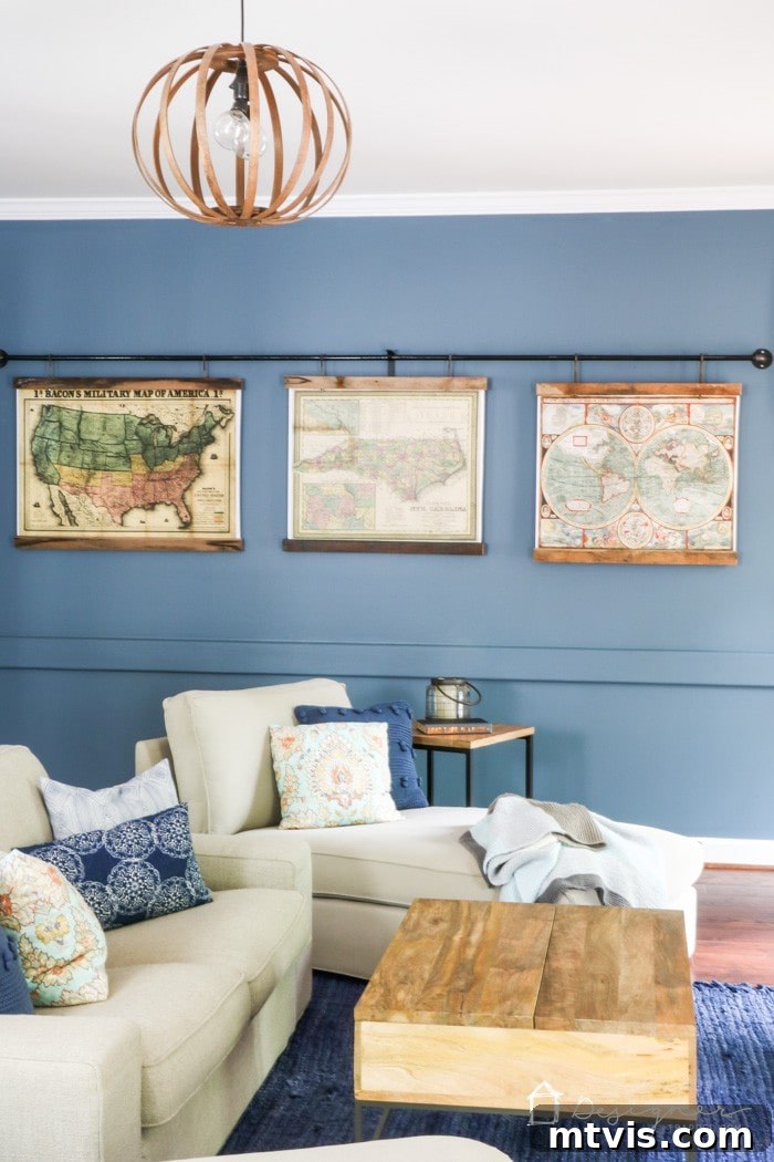 Transforming Trash into Treasured Frames 7 OMG, this DIY map art is amazing. Totally excited about how to make picture frames like this and I love how they are hanging from pipe!