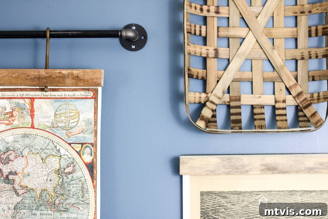 Transforming Trash into Treasured Frames 10 OMG, this DIY map art is amazing. Totally excited about how to make picture frames like this and I love how they are hanging from pipe!
