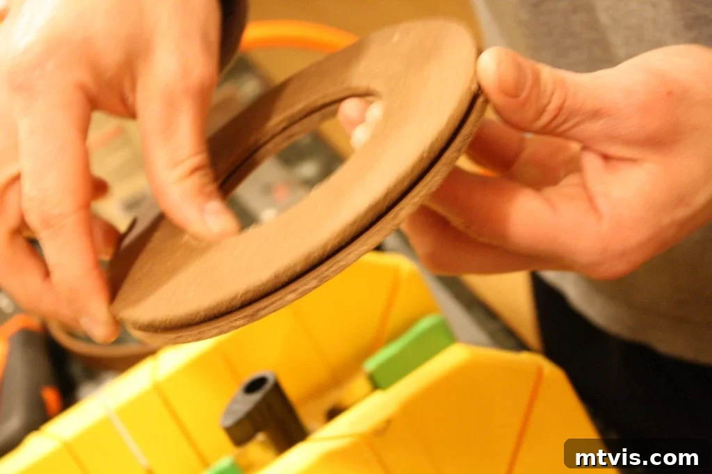 Create a High End Bentwood Pendant For Less 6 Two sets of three floral rings, stained and ready for construction.