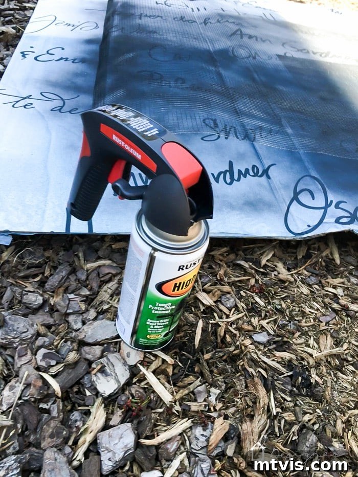 Painting hardware cloth and components for fireplace screen