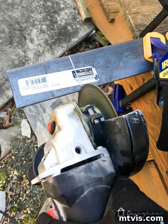 Cutting steel bars for fireplace screen top and bottom rails