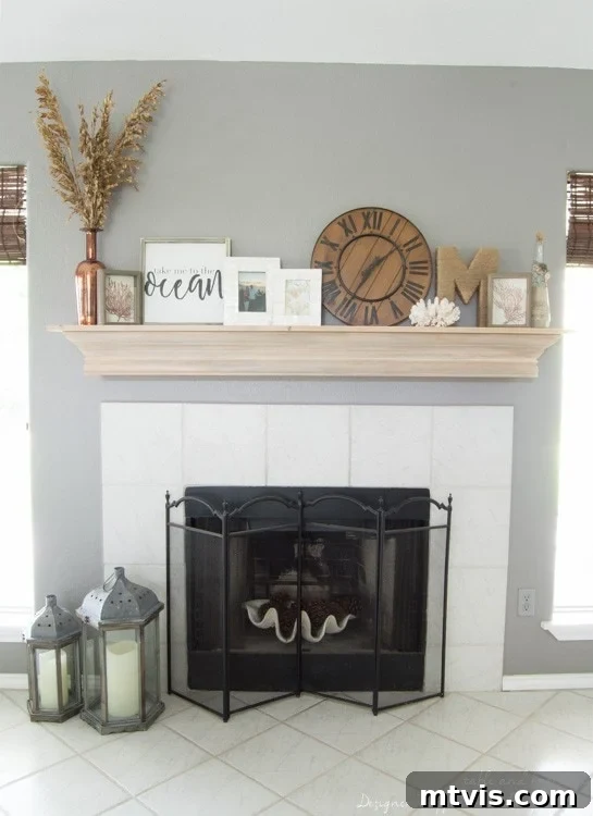Build Your Own Driftwood Fireplace Mantel 14 The DIY fireplace mantel, a testament to simple upgrades creating significant style impact in any home.