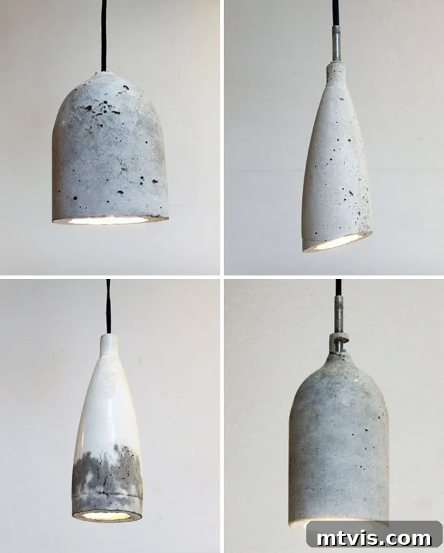 Spark Your Space: Creative DIY Lighting Projects on a Budget 2 Modern DIY concrete pendant lights hanging elegantly