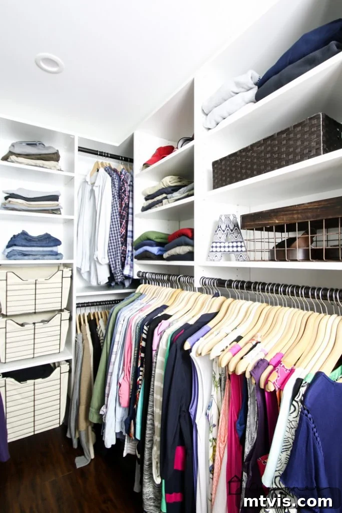 DIY Closet Makeover: Obsessed with the Results! 13 Exploring the vertical storage solutions in our new EasyClosets system, maximizing space for a diverse wardrobe.