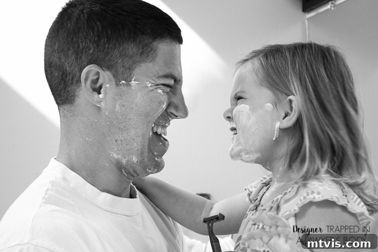 Fathers Day Photos The Ultimate Gift 4 Father and daughter sharing a playful shaving moment, perfect for Father's Day