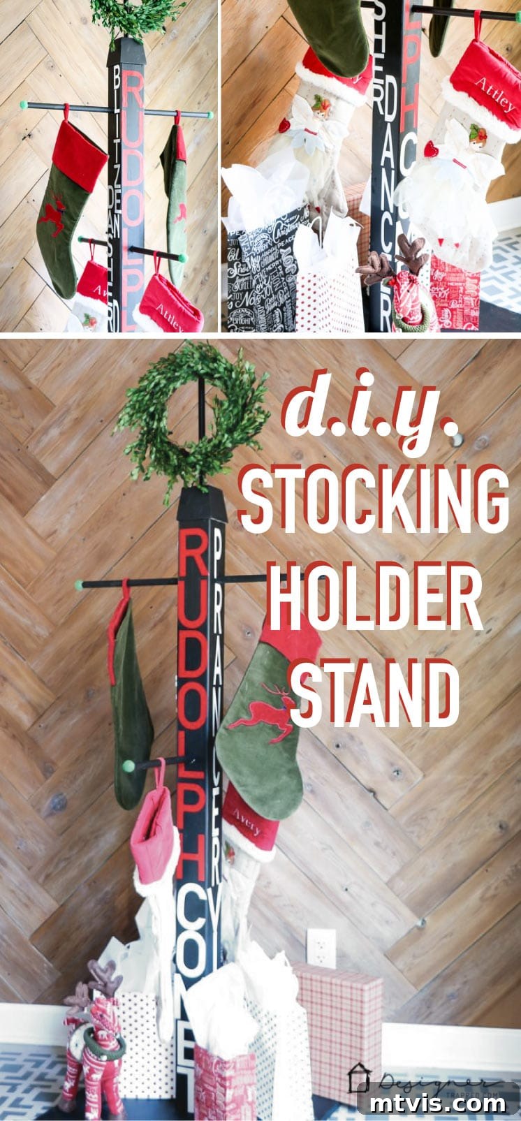 Elegant DIY Stocking Holder Stand with Christmas Stockings