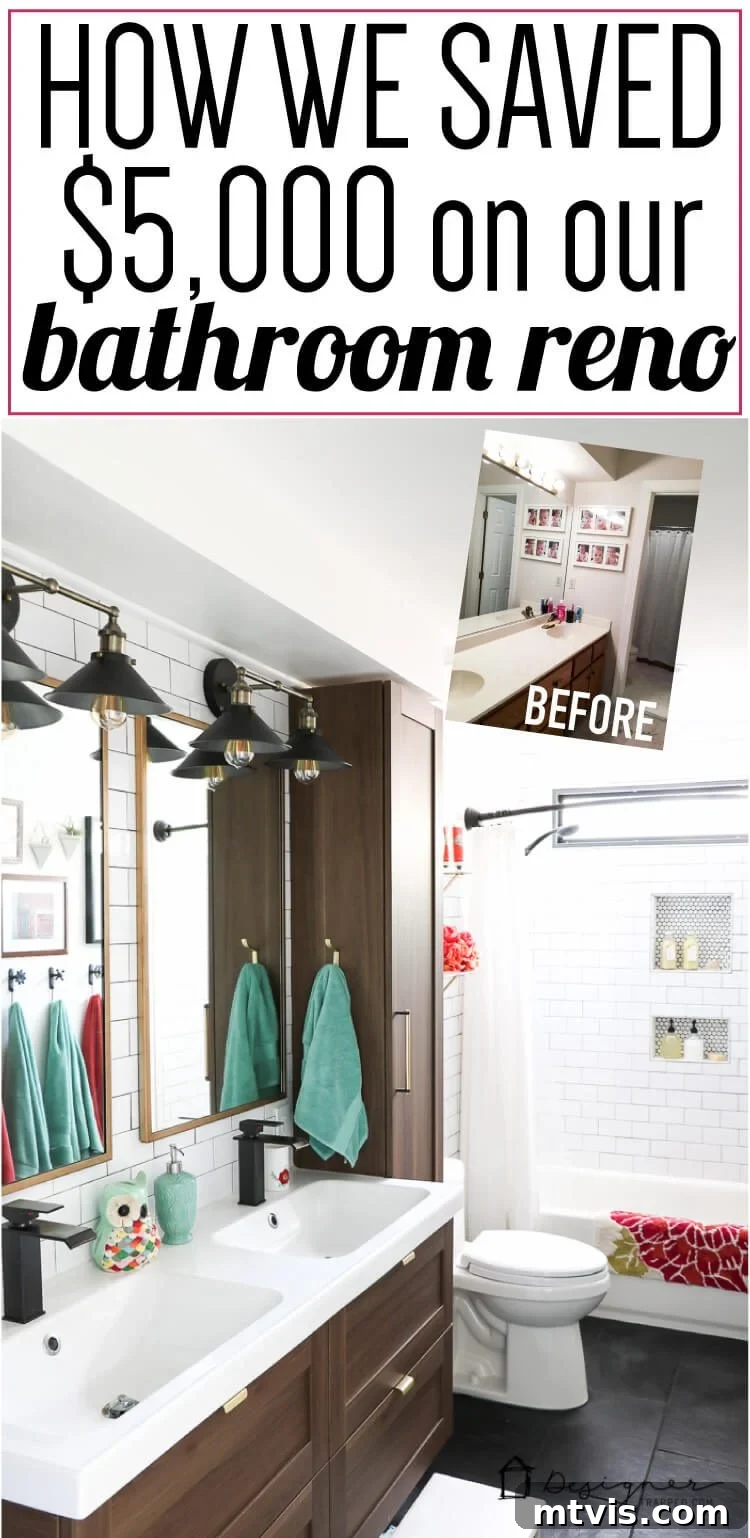 Discover how this incredible DIY bathroom remodel transformed an outdated space into a modern, functional oasis. Featuring floor-to-ceiling subway tile, elegant black slate flooring, penny tile accents, and a stunning floating vanity, this project was entirely completed by homeowners on a budget.