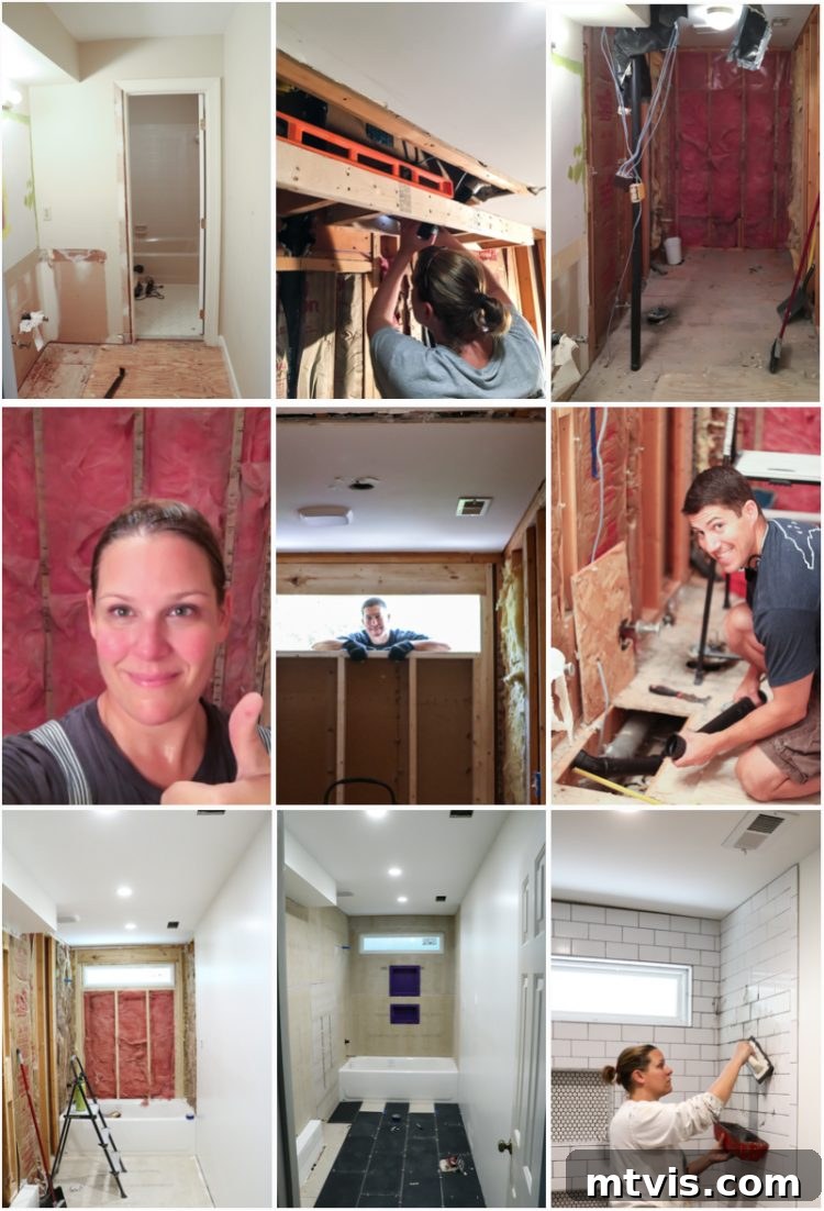 See the incredible step-by-step progress of a challenging DIY bathroom remodel, showcasing the dedication and hard work involved in transforming an outdated space into a dream bathroom.