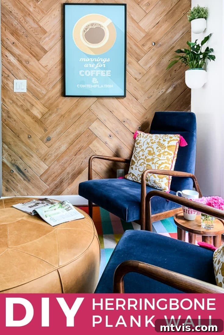 herringbone plank wall