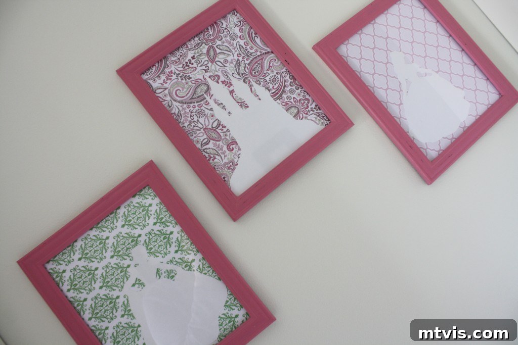 Princess Silhouette Art DIY DIY princess silhouette art pieces for sophisticated girls' room decor