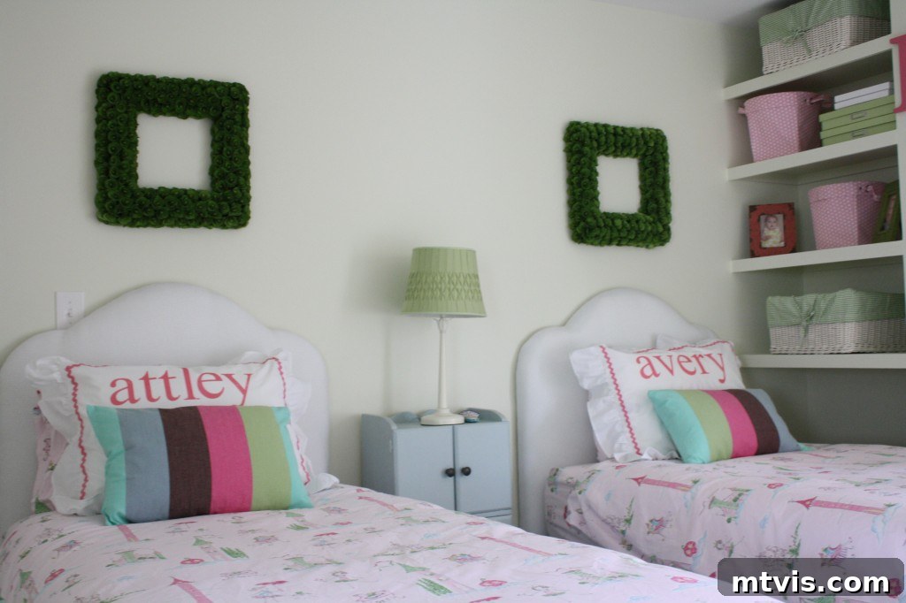 Princess-Themed Girls' Room Reveal Cozy and inviting princess bedroom for twin sisters with shared space