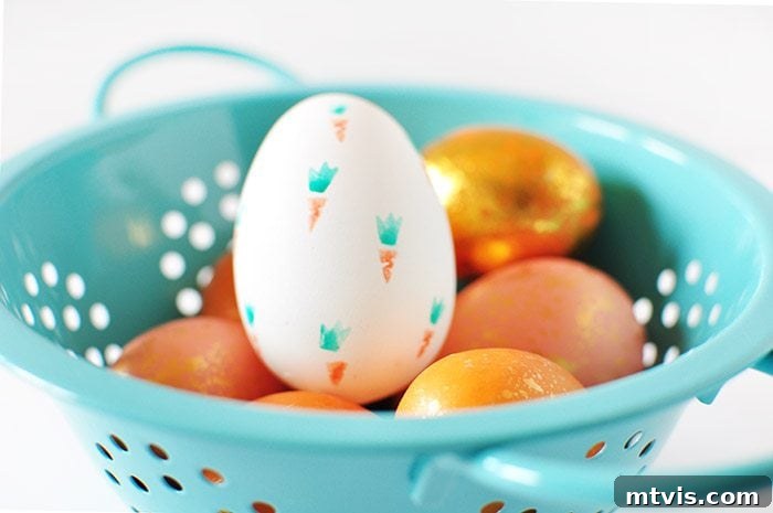 My Top DIY Easter Decor Ideas and Beyond 12 Organic and fresh fruit stamped Easter eggs with natural patterns