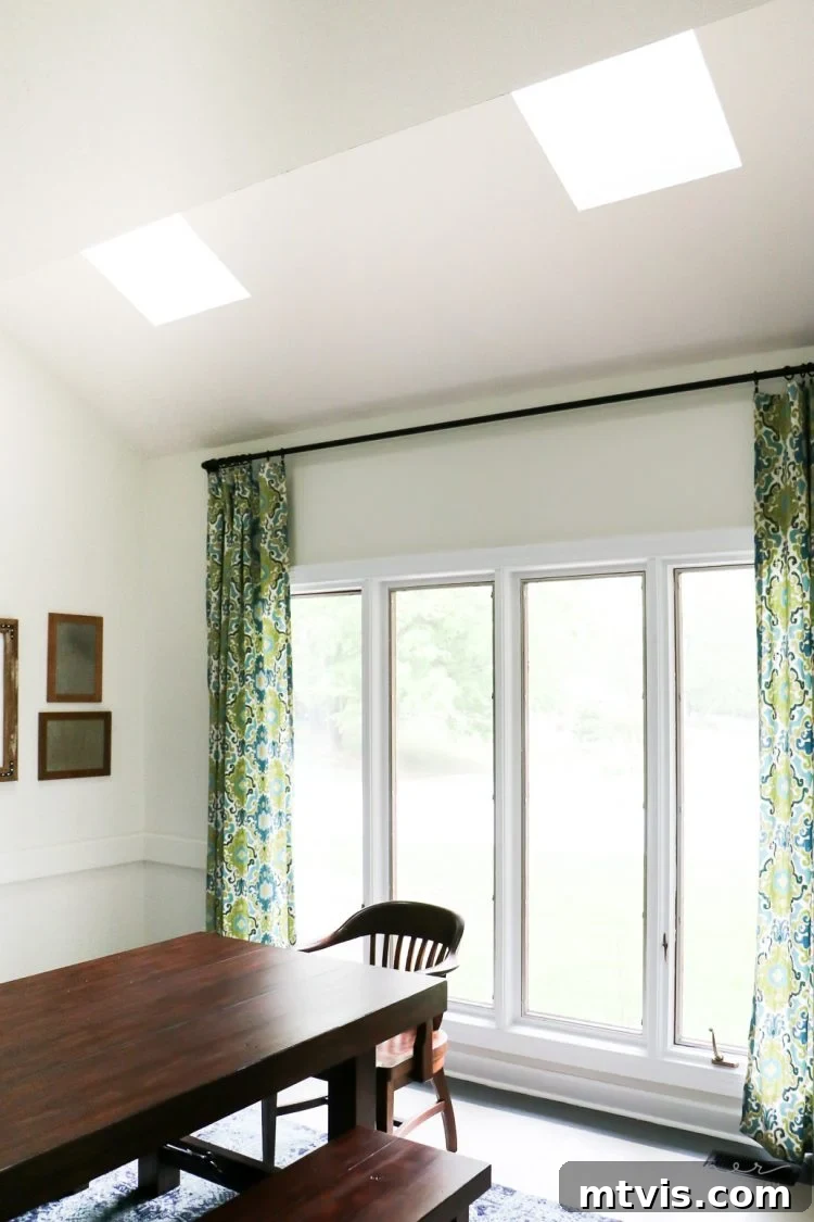 Close-up detail of the interior framing and flawless finish around a newly installed VELUX skylight.