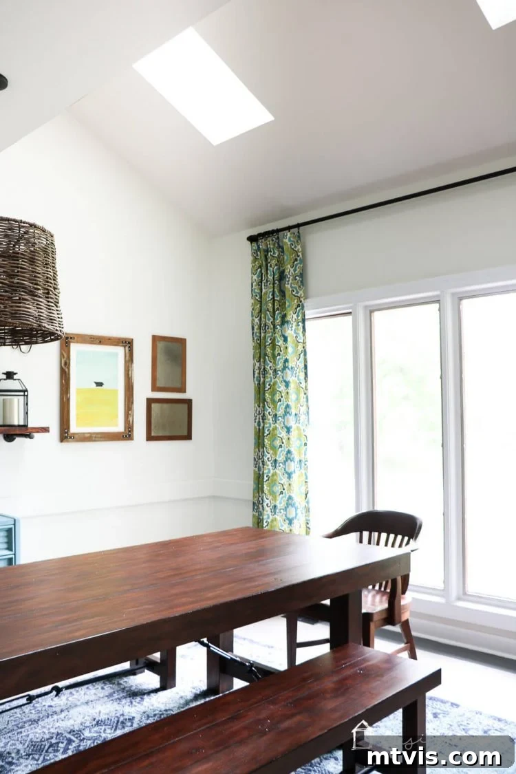 Overhead view of a VELUX skylight in a pitched ceiling, showcasing its sleek interior design.