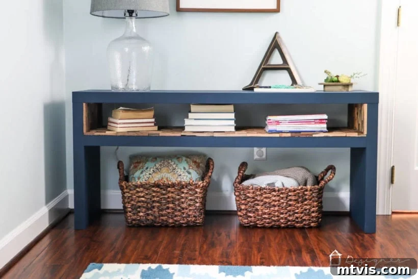 Beautifully painted IKEA Lack table, demonstrating a successful IKEA Lack hack
