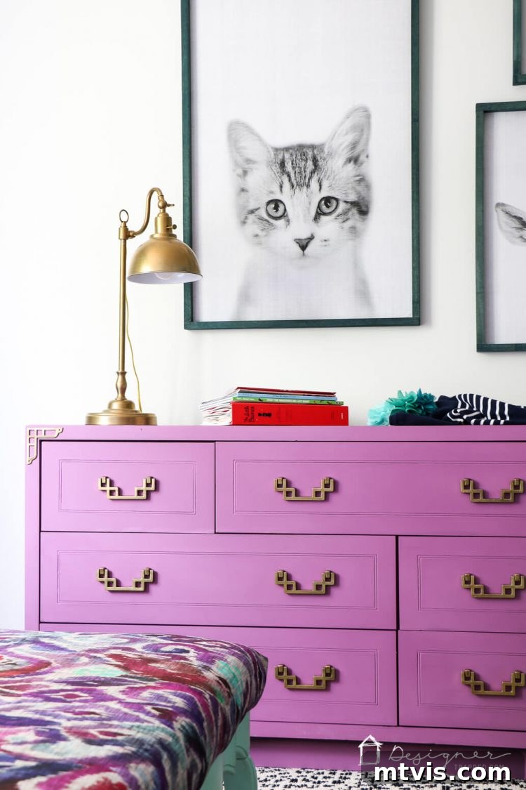 Transform Your Furniture: The DIY Restoration Guide 12 Side angle of the restored campaign dresser, emphasizing the smooth finish and design.