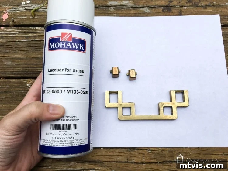 Transform Your Furniture: The DIY Restoration Guide 5 Cleaned and lacquered brass hardware, ready for reattachment to restored furniture.