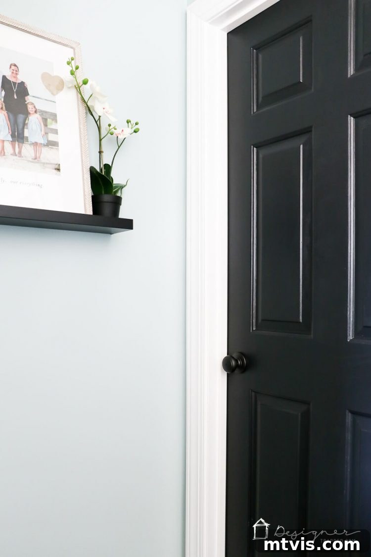 Black Doors: Instant Drama, Minimal Expense 16 Love the idea of painting interior doors black for an affordable interior update! All you have to do is paint your doors black and update the hardware. HUGE impact!