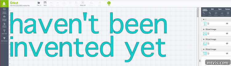 Cricut Design Space showing a large vinyl quote design, demonstrating the 'slicing' technique for cutting oversized decals.