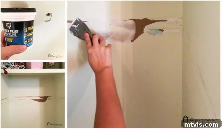 My new favorite spackle, DAP Alex Plus Spackling, for repairing wall holes and imperfections. It's incredibly smooth and easy to use.
