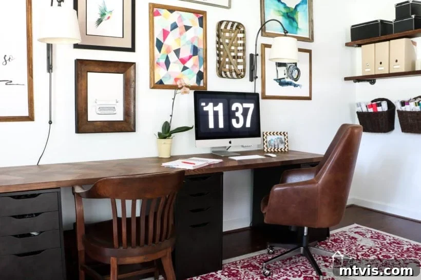 Stunning Ikea Desk Makeover Made Simple 2 DIY IKEA desk hack featuring a spacious, modern design by Kaleidoscope Living