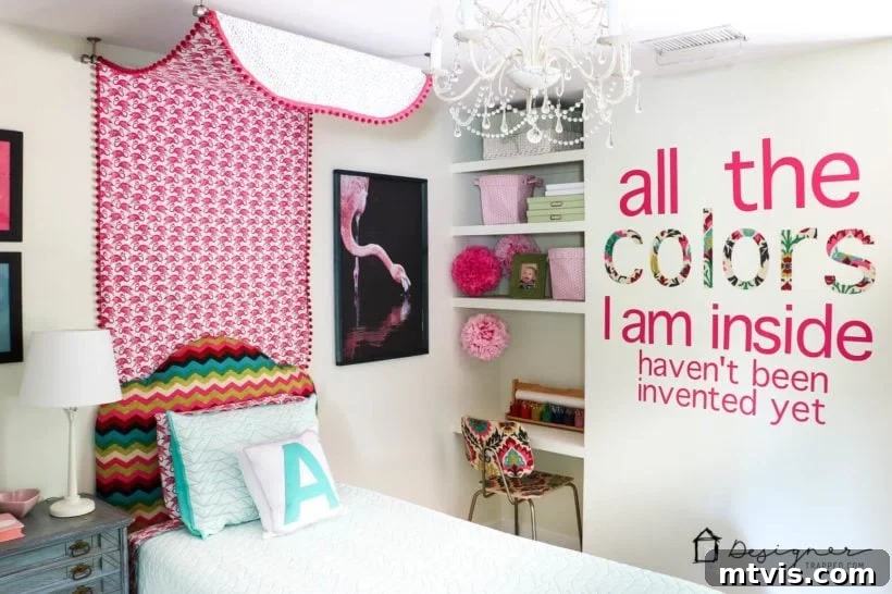 Silhouette or Cricut The Honest Truth 7 colorful girl bedroom with custom wall decals