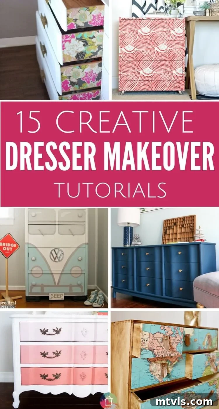 Beyond Basic: 15 Stunning DIY Dresser Redesigns 2 Transform your old dresser into a stunning new piece with these inspiring DIY dresser makeover projects.