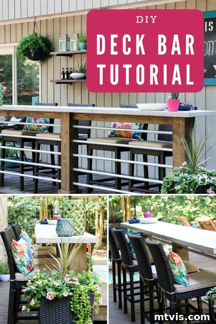 Dreaming of an outdoor bar or deck bar? We were too and we are sharing our plans for this easy and affordable DIY deck bar!