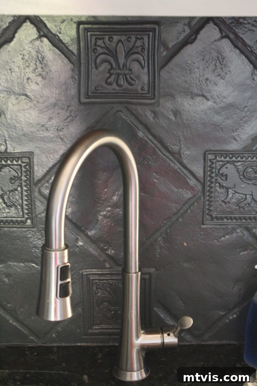 My Backsplash Solution Painting Tile 7 Kitchen with freshly painted gray tile backsplash