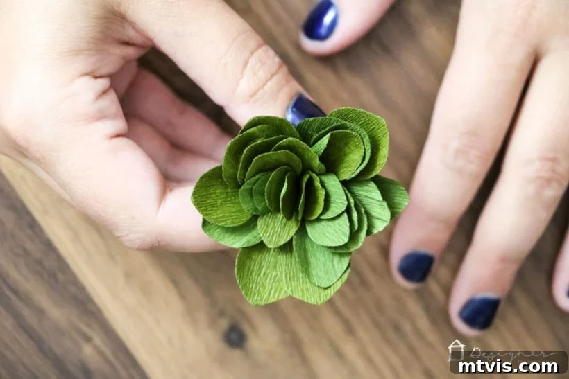 The Cricut Edge Perfecting Crepe Paper Succulents 9 Cluster of beautifully crafted crepe paper succulents, highlighting their realistic texture.