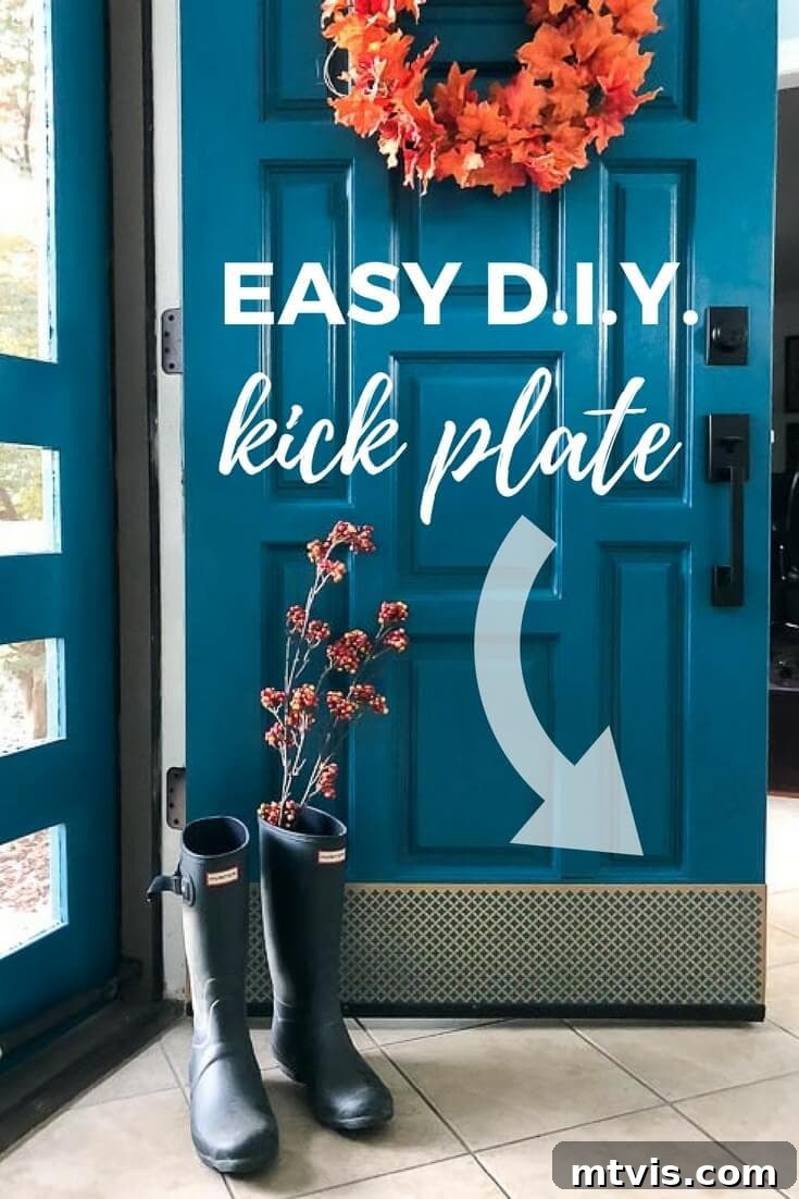 Quick & Easy Door Kick Plate Project 2 Elevate your entryway with a stylish, screw-free DIY door kick plate. This project combines functionality with stunning aesthetics and affordability, offering superior door protection.