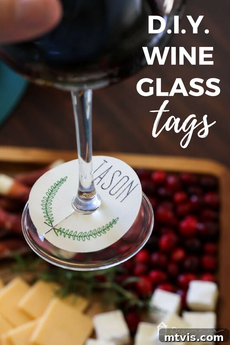 Beautifully crafted DIY wine glass charms hanging from elegant wine glasses, perfect for holiday entertaining and personalized drink identification.