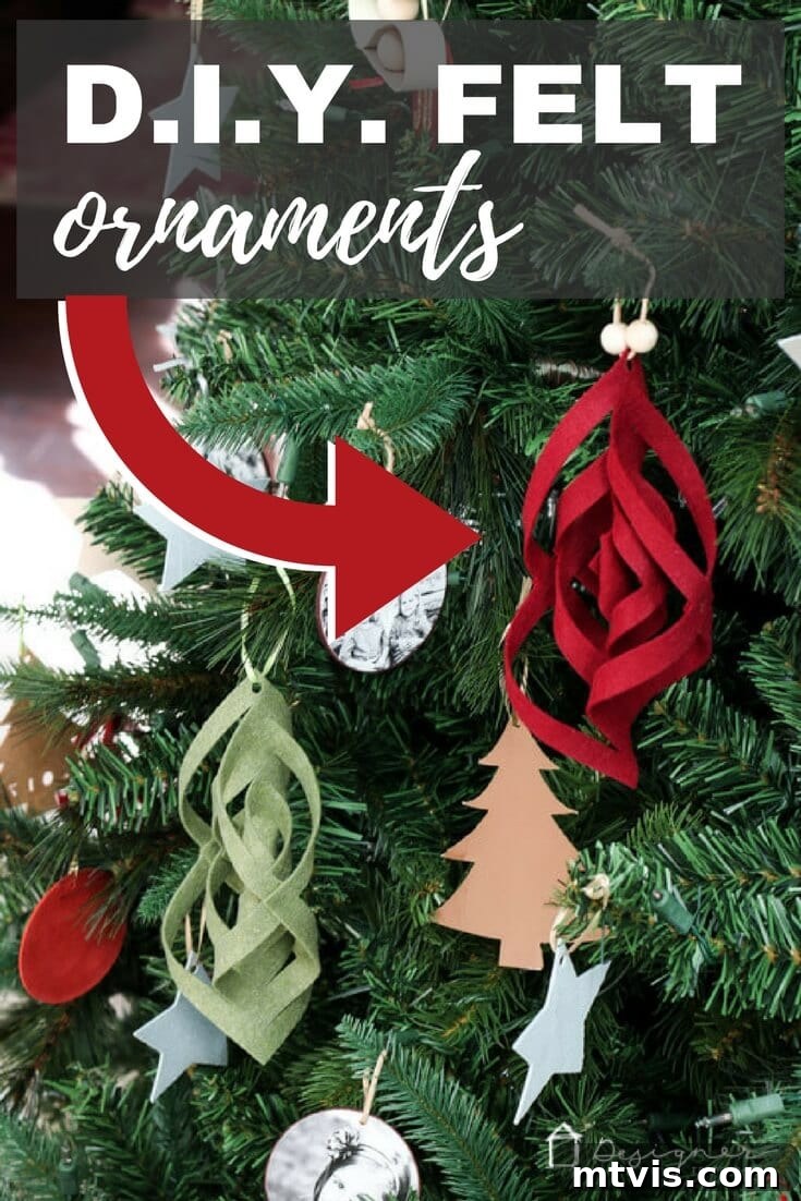 Craft Charming Felt Ornaments for Christmas 2 Stunning handmade felt Christmas ornament hanging on a festive tree, showcasing intricate details and vibrant colors.