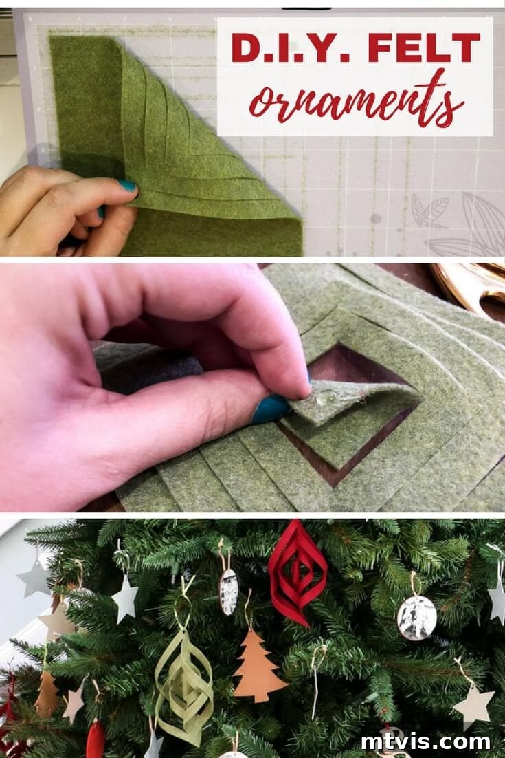 Craft Charming Felt Ornaments for Christmas 12 Beautiful close-up of a handmade felt Christmas ornament with a unique geometric design.