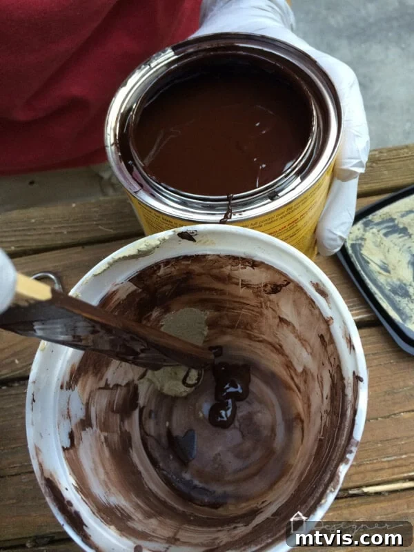 The Art of Invisible Hole Repair 6 Mixing wood filler with wood stain to perfectly match pre-stained surfaces
