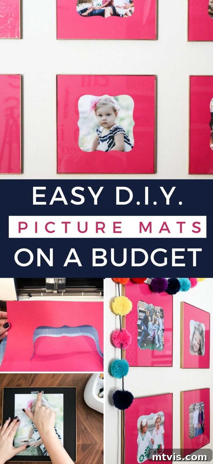 Craft Custom Photo Mats for Pennies 2 Attley's bedroom with a stylish gallery wall featuring custom pink DIY picture mats.