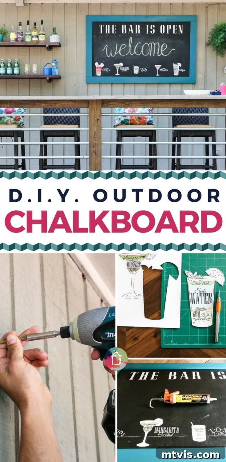 Create a lasting outdoor chalkboard with this DIY tutorial, perfect for any backyard or patio.