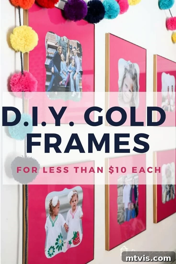 Close-up of a beautifully transformed gold picture frame, showcasing the elegant finish achieved with a DIY method.