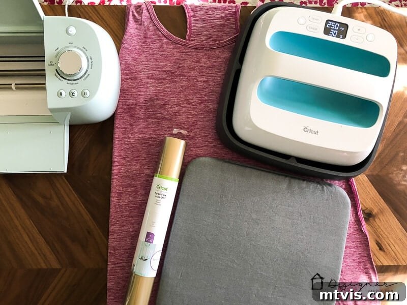 Mastering Cricut Iron On for Stretchy Materials 2 Now there is a heat transfer vinyl that has enough stretch to use on work out clothes, bathing suits, yoga pants, leggings and more! It's called SportFlex Iron On™ and it's awesome. In this post, you will learn how to use Cricut Iron On Vinyl for stretchy fabrics.