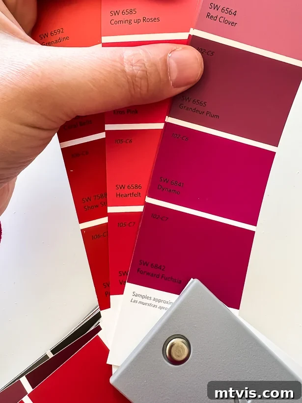 Unlock Your Home's Perfect Palette: Easy Paint Color Selection 6 Image demonstrating different undertones of colors on paint chips, emphasizing the darkest hues reveal true undertones.